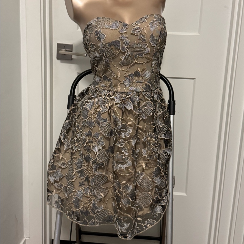 Lavender and Gold Formal Dress